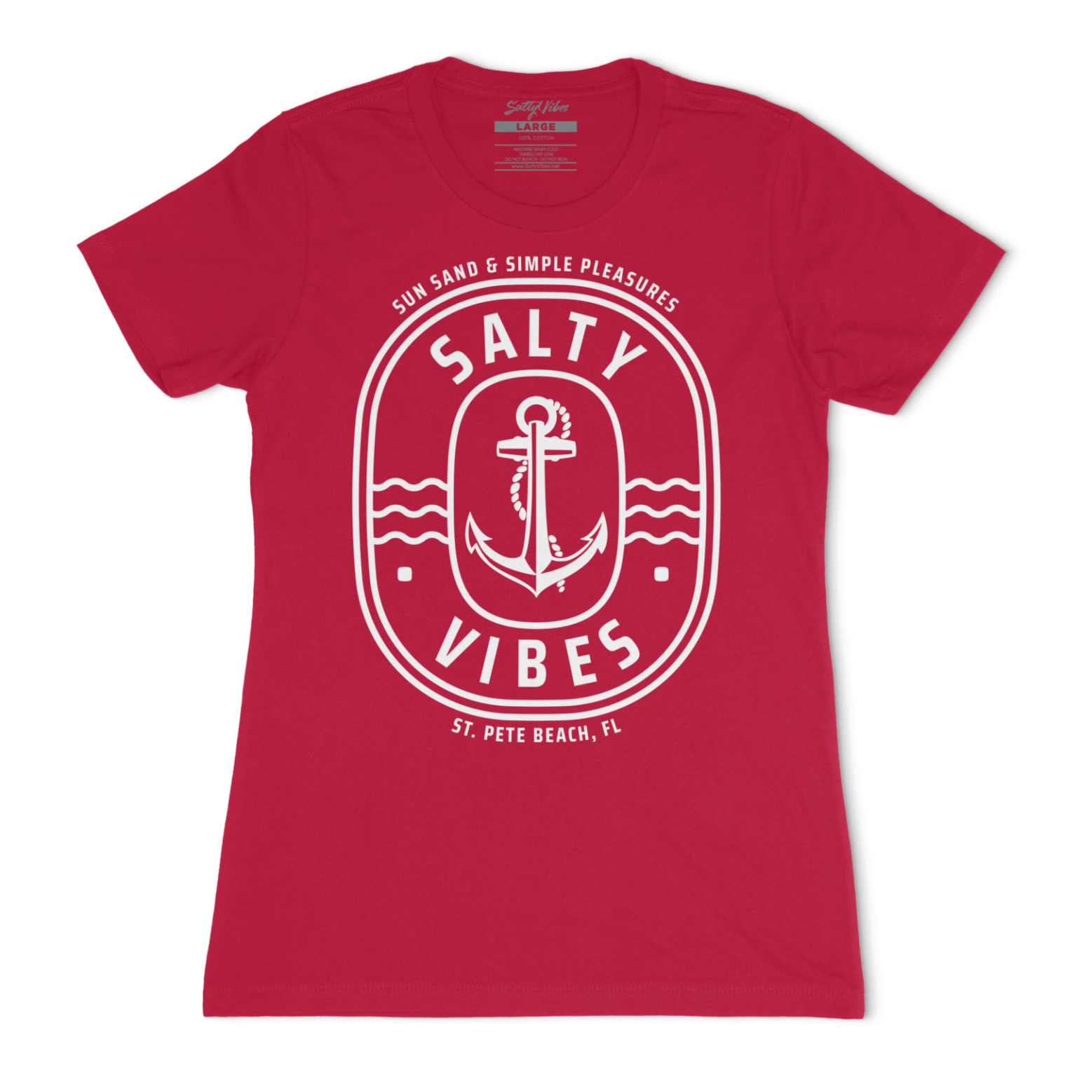 anchor logo womwns tshirt red