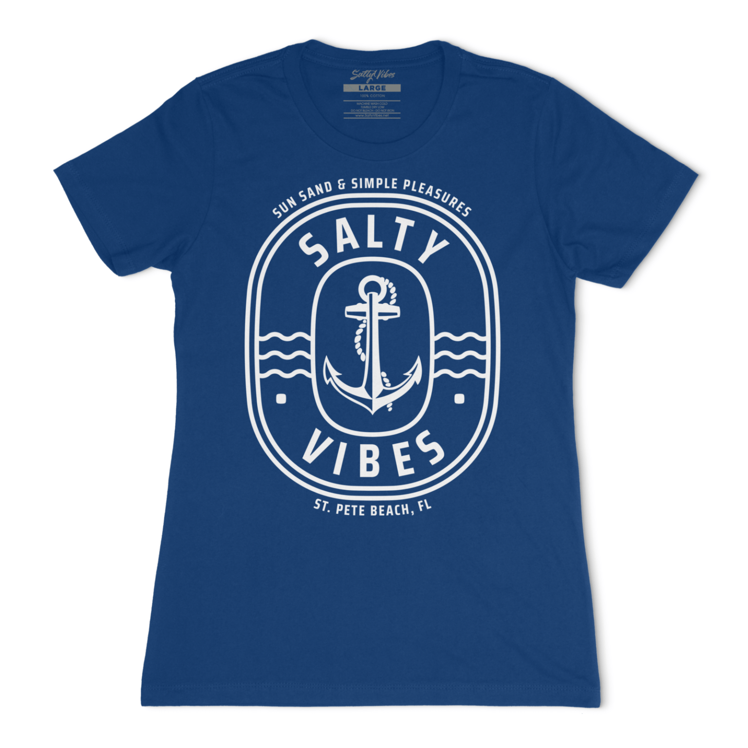 anchor logo womwns tshirt royal blue