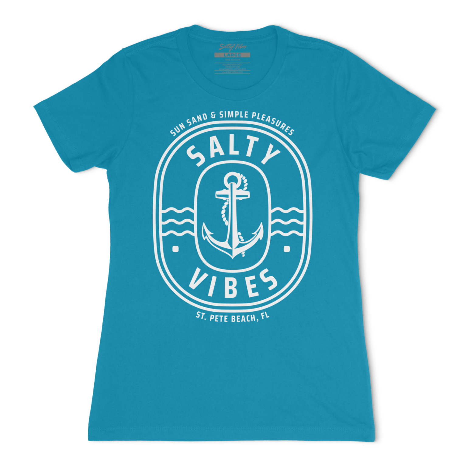 anchor logo womwns tshirt turquoise