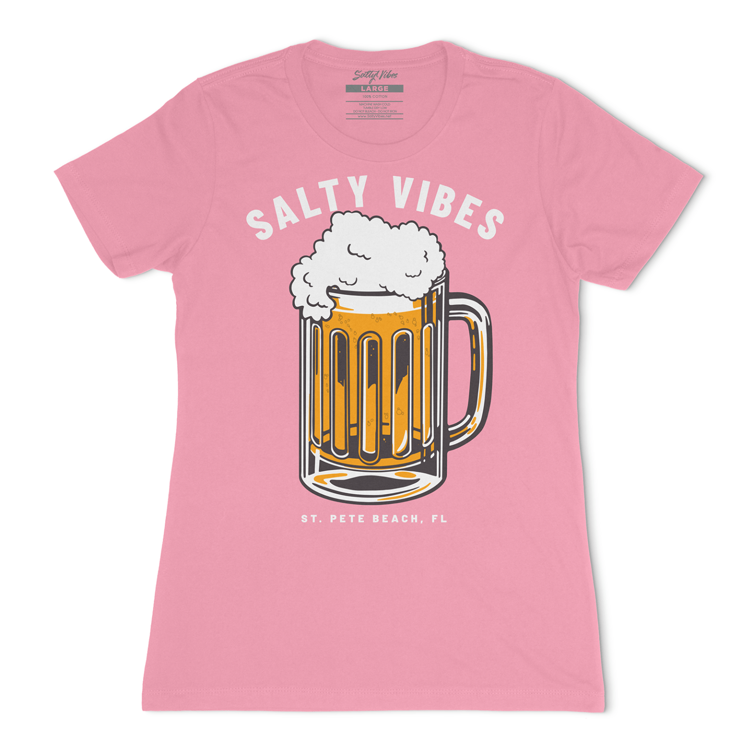 beer womens t shirt light pink