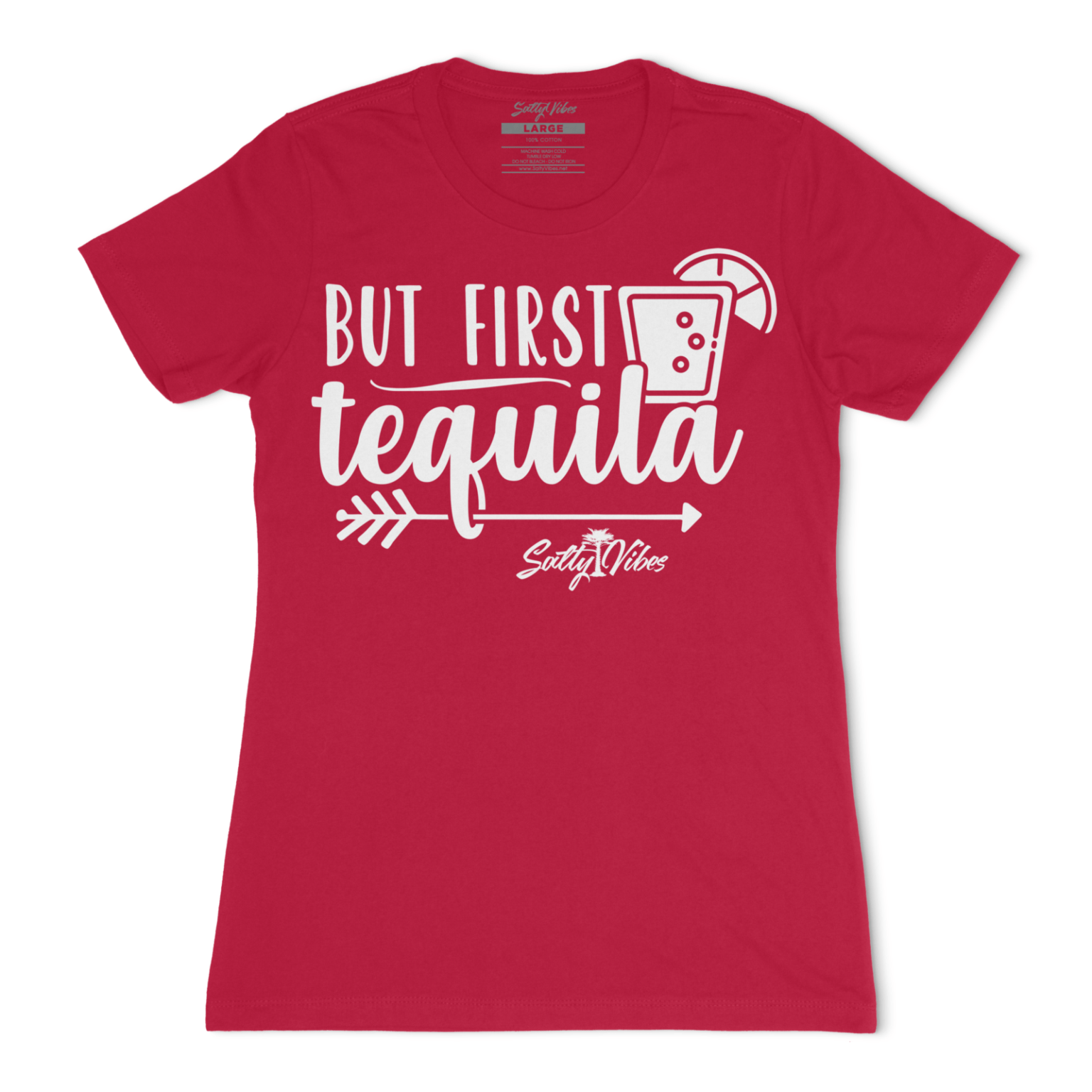 but first tequila women t shirt light red