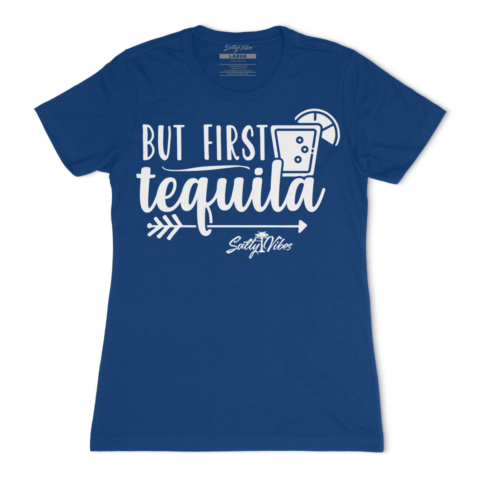 but first tequila women t shirt light royal