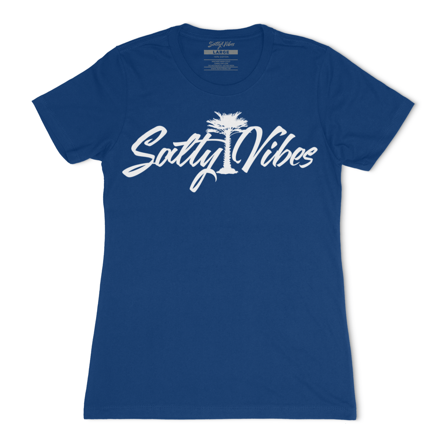 palm tree womens t shirt royal