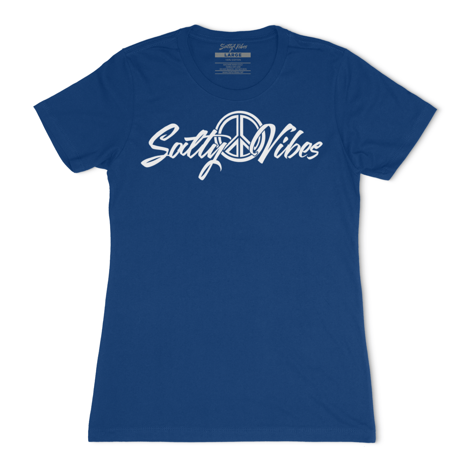 peace sign womens fitted tshirt royal blue