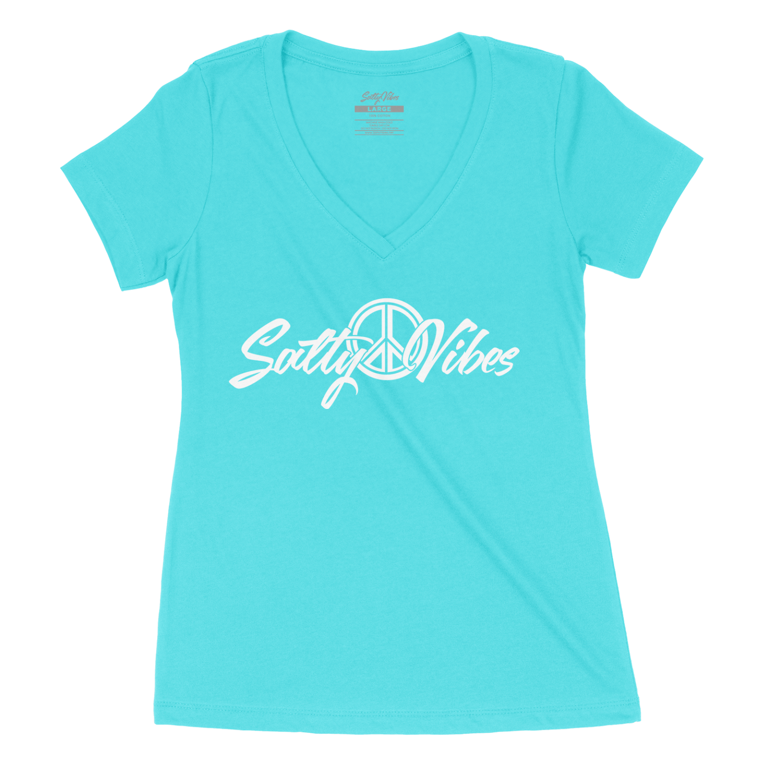peace sign womens vneck tahiti