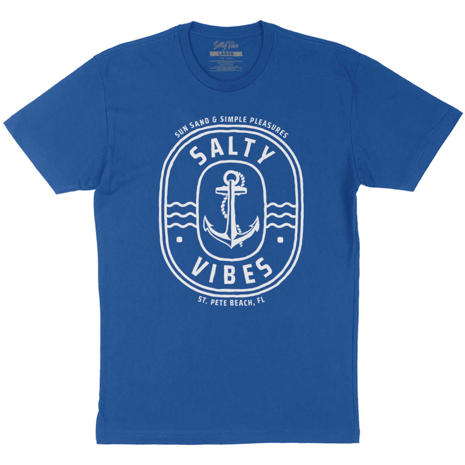 salty vibes anchor unisex tshirt royal