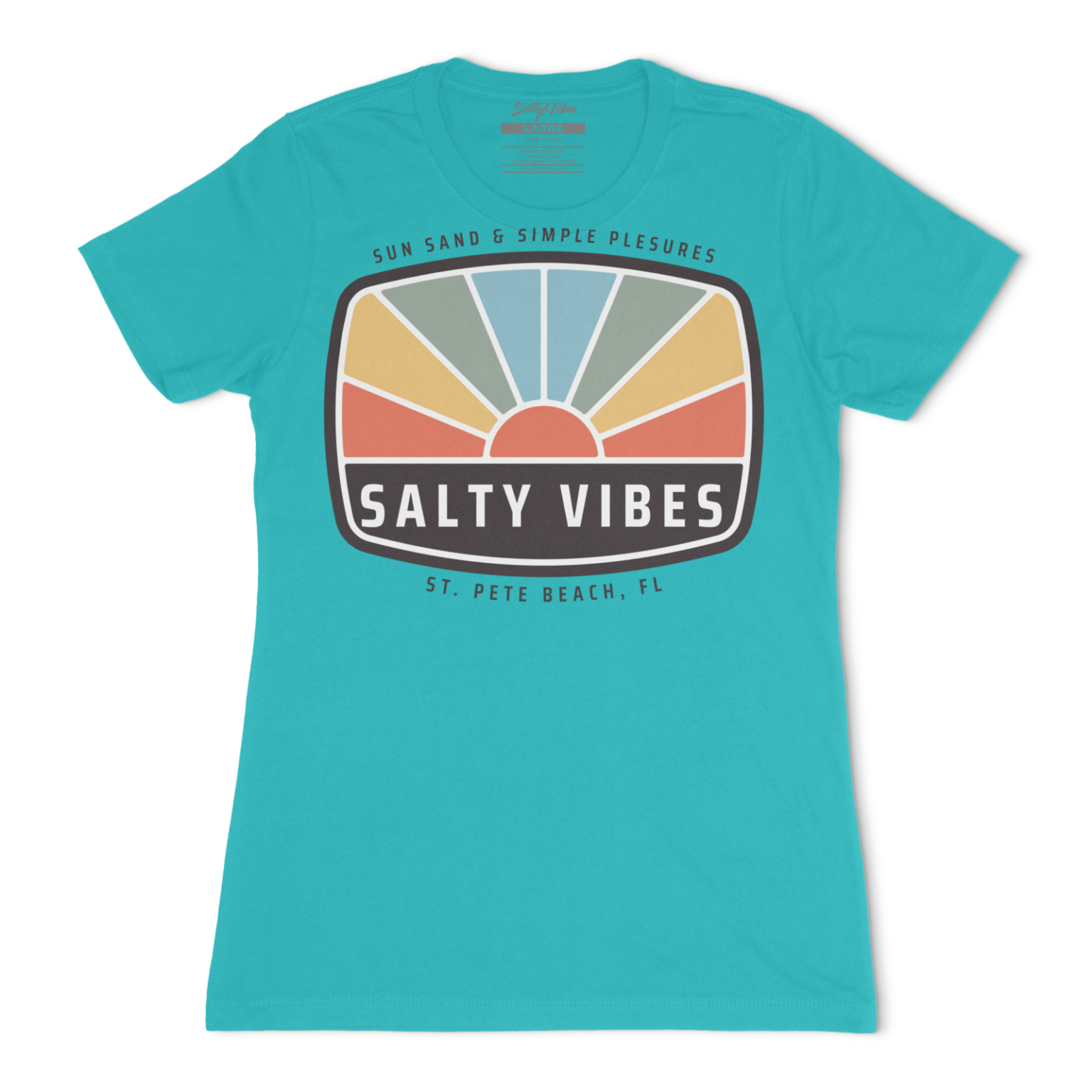 sunburst womens t shirt tahiti blue