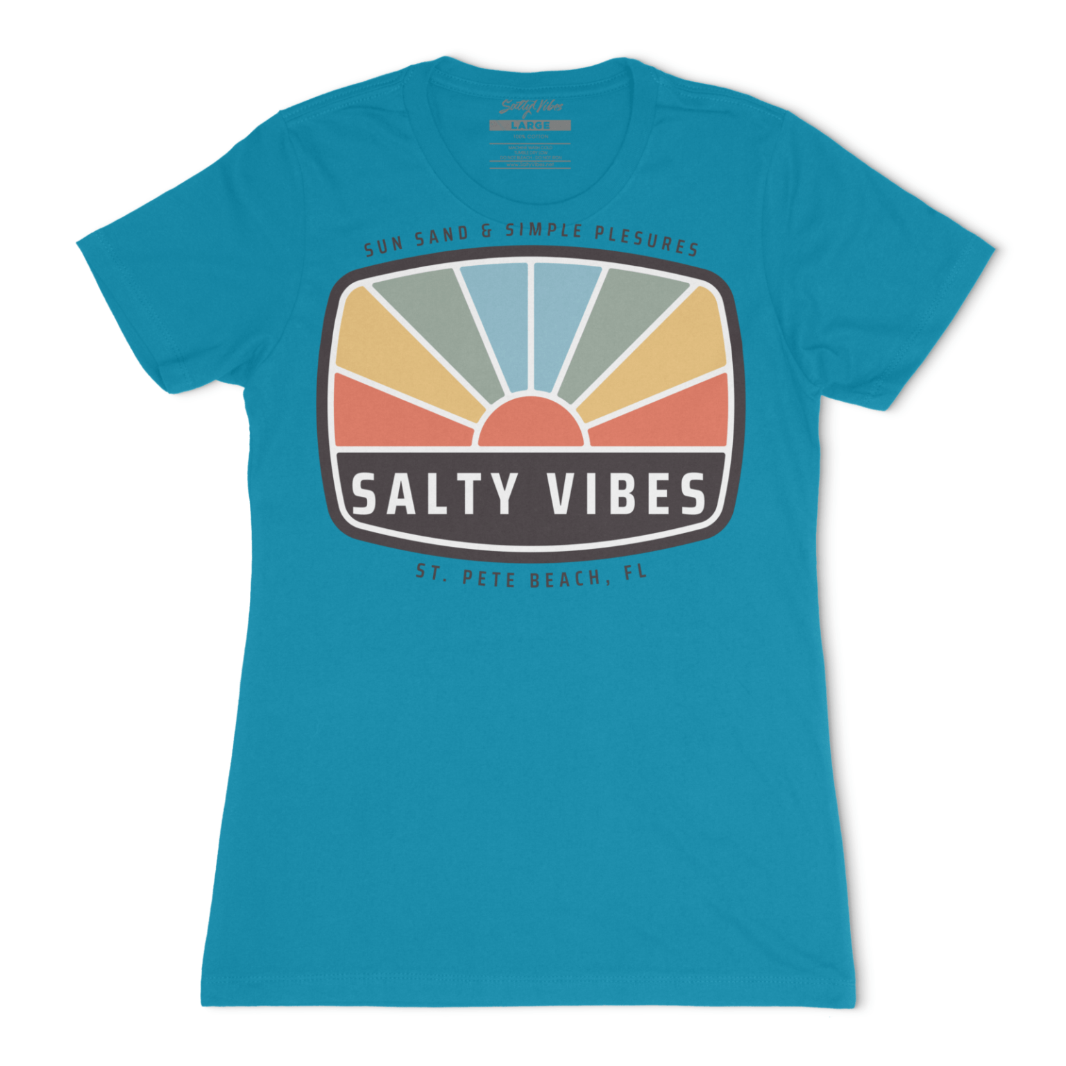 sunburst womens t shirt turquoise