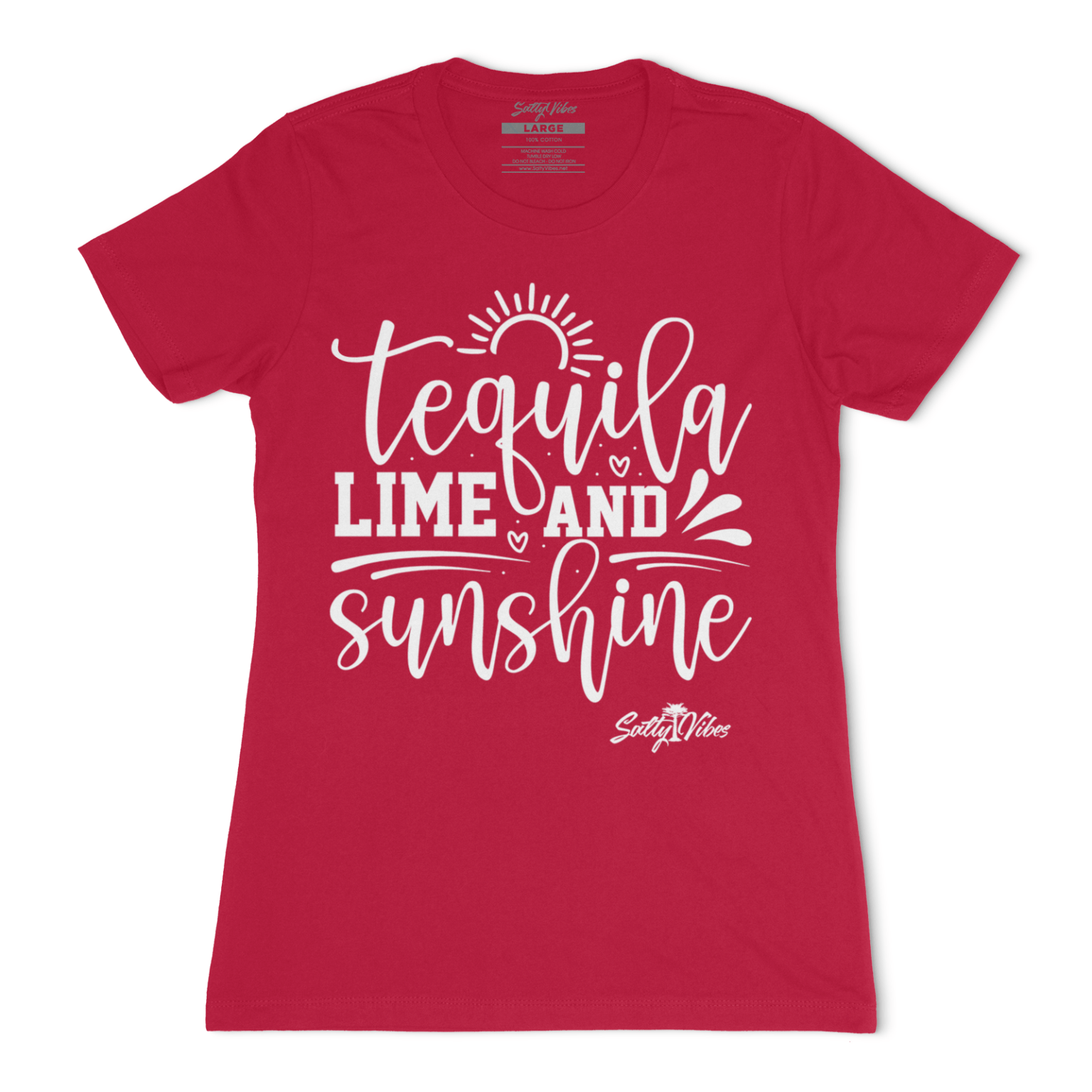 tequila and aunshine womens fitted red