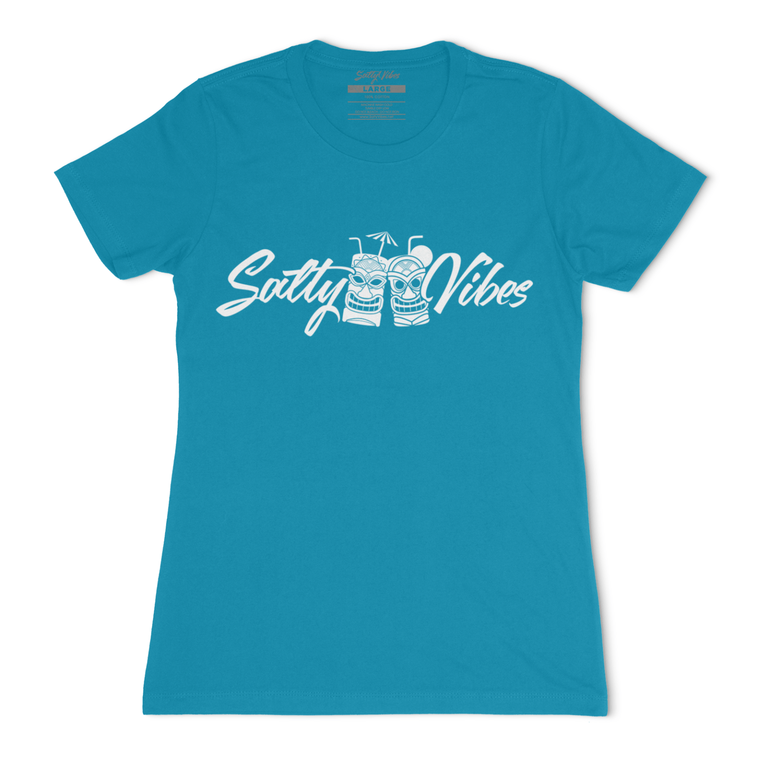 tiki drinks womens tshirt turquoise